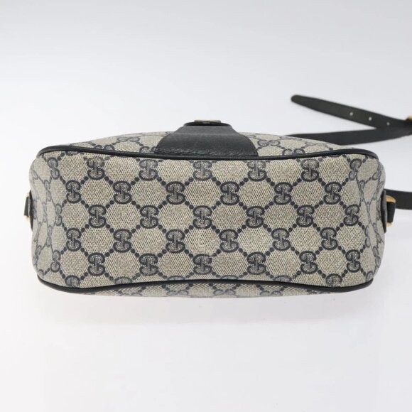 GUCCI GG Supreme Sherry Line Bag PVC Navy Gold Red 89 02 032 Auth BA1735 - Picture 7 of 16